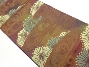 梅に流水模様織出し名古屋帯